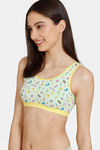 Zivame Girls Double Layered Non Wired Full Coverage Bralette - Looney Blue — thumbnail 3